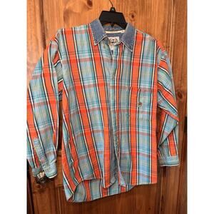Vintage Cinch Men's Western Cowboy Shirt Long-Sleeve Flannel Size Medium